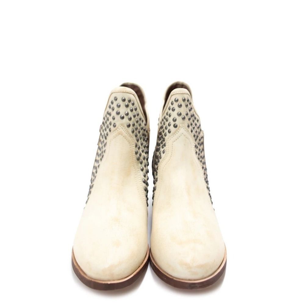 New Naughty Monkey Studded Ankle Boots NAILED IT In White Size 8.5 Leather - Picture 2 of 5